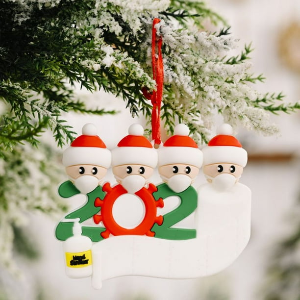 2020 Christmas Tree Hanging Ornaments Family of 3 with Pets Ornament Quarantine Personalized Xmas Pendants Decor 2020 Christmas Tree Hanging Ornaments Family of 3 with Pets Ornament Quarantine Personalized Xmas Pendants Decor